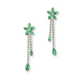 102220, FLOWER CUBIC ZIRCONIA CRYSTAL RHINESTONE DROP DANGLE EARRING