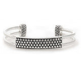 102238, TEXTURED ACCENT METAL CUFF BRACELET