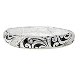 102243, CRYSTAL RHINESTONE ACCENT FILIGREE METAL STRETCH BRACELET