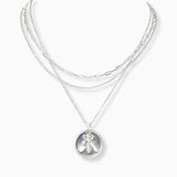 102246, BUMBLE BEE ENGRAVED CHARM MULTI LAYERED NECKLACE