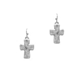 102255, CROSS HAMMERED METAL EARRING