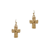 102255, CROSS HAMMERED METAL EARRING