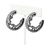 102262, WESTERN HORSE ROUND HOOP EARRING