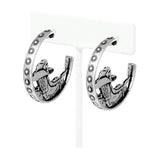 102263, WESTERN BOOTS ROUND HOOP EARRING