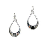 102265, TEXTURED ABALONE ACCENT TEARDROP EARRING