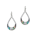 102266, HAMMERED ABALONE ACCENT TEARDROP EARRING