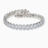 102285, OVAL CUBIC ZIRCONIA STRETCH CUFF BRACELET