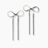 102321, RIBBON BOW SNAKE CHAIN EARRING