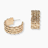 102333, WAFFLE TEXTURED METAL HOOP EARRING