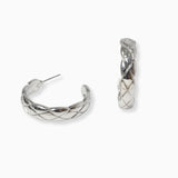 102334, TEXTURED METAL HOOP EARRING