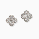102338, CLOVER CRYSTAL RHINESTONE STUD EARRING