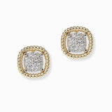 102392, 14K GOLD PLATED, MICRO PAVE DESIGNER INSPIRED STUD EARRING