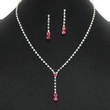 102397, CRYSTAL RHINESTONE DROP NECKLACE SET