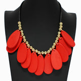 102409, WOOD GEOMETRIC CHARM WITH BEADED NECKLACE