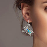 102435, SEA TURTLE CUTOUT DANGLE EARRING