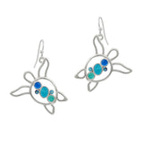 102435, SEA TURTLE CUTOUT DANGLE EARRING