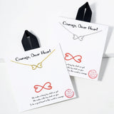 102439, GOLD DIPPED, "COURAGE, DEAR HEART" DAINTY INFINITY HEART NECKLACE
