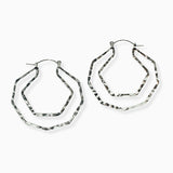 102447, HAMMERED METAL HOOP EARRING
