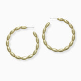 102448, OVAL ACCENT ROUND HOOP EARRING