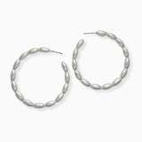 102448, OVAL ACCENT ROUND HOOP EARRING