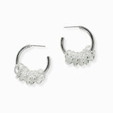 102450, BRASS MULTI RING ACCENT ROUND HOOP EARRING
