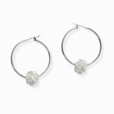 102452, BRASS KNOT ACCENT ROUND HOOP EARRING