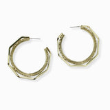 102456, BRASS GEOMETRIC HOOP EARRING