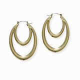 102459, LIGHTWEIGHT GEOMETRIC METAL HOOP EARRING