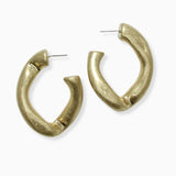 102461, LIGHTWEIGHT CURVED THICK METAL HOOP EARRING