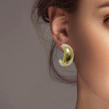 102462, LIGHTWEIGHT THICK METAL HOOP EARRING