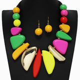 102465, GEOMETRIC WOOD NECKLACE