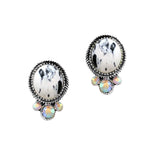 102475, WESTERN OVAL TURQUOISE STONE STUD EARRING