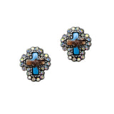 102476, WESTERN CROSS STUD EARRING