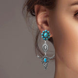 102486, WESTERN STEER HEAD DROP DANGLE EARRING