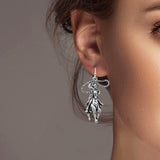 102487, RODEO COWBOY METAL EARRING