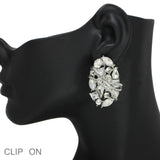 102503, MULTI SHAPE RHINESTONE CLIP ON EARRING