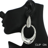 102504, OVERSIZED METAL CLIP ON EARRING
