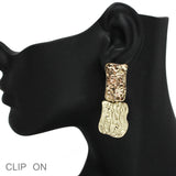 102507, HAMMERED METAL CLIP ON EARRING