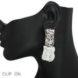 102507, HAMMERED METAL CLIP ON EARRING