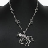 102523, WESTERN HORSE METAL NECKLACE
