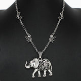 102524, WESTERN ELEPHANT METAL NECKLACE