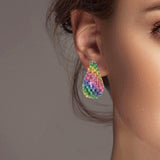 102558, TEARDROP RHINESTONE STUD EARRING