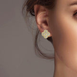 102559, CLOVER CRYSTAL RHINESTONE STUD EARRING