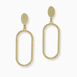 102566, GEOMETRIC TEXTURED METAL DANGLE EARRING