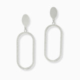 102566, GEOMETRIC TEXTURED METAL DANGLE EARRING