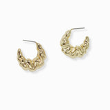 102569, CROISSANT TWISTED METAL HOOP EARRING