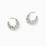 102569, CROISSANT TWISTED METAL HOOP EARRING