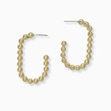 102570, BALL BEADED ACCENT METAL HOOP EARRING