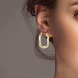 102571, GEOMETRIC METAL HOOP EARRING