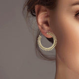102576, SPIKE METAL ROUND HOOP EARRING